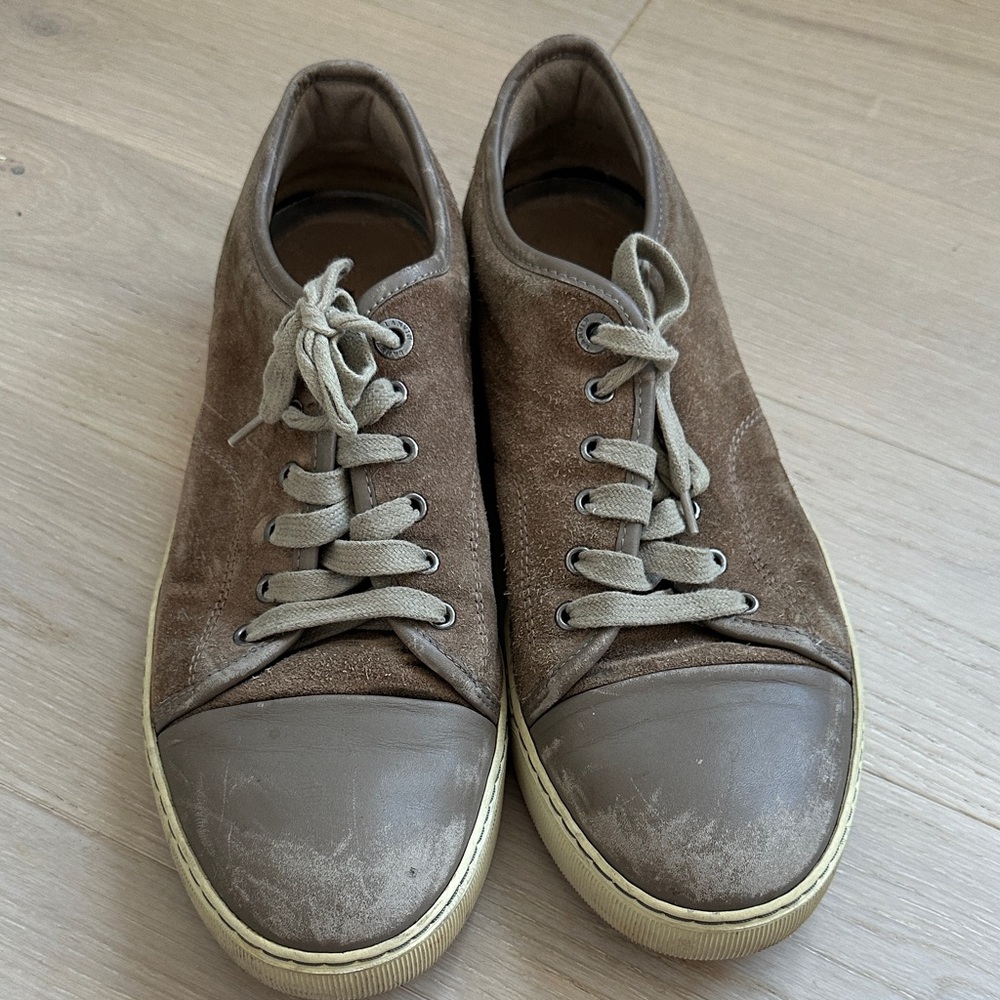 Lanvin Men's Brown Suede Sneakers